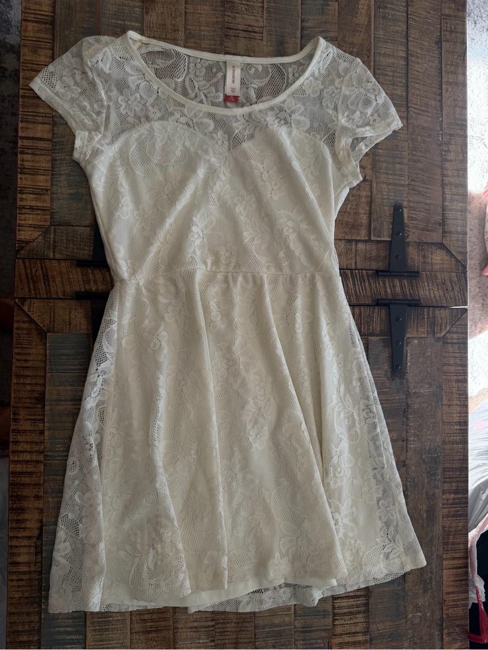 No Boundaries Ivory Lace Skater Mini Dress